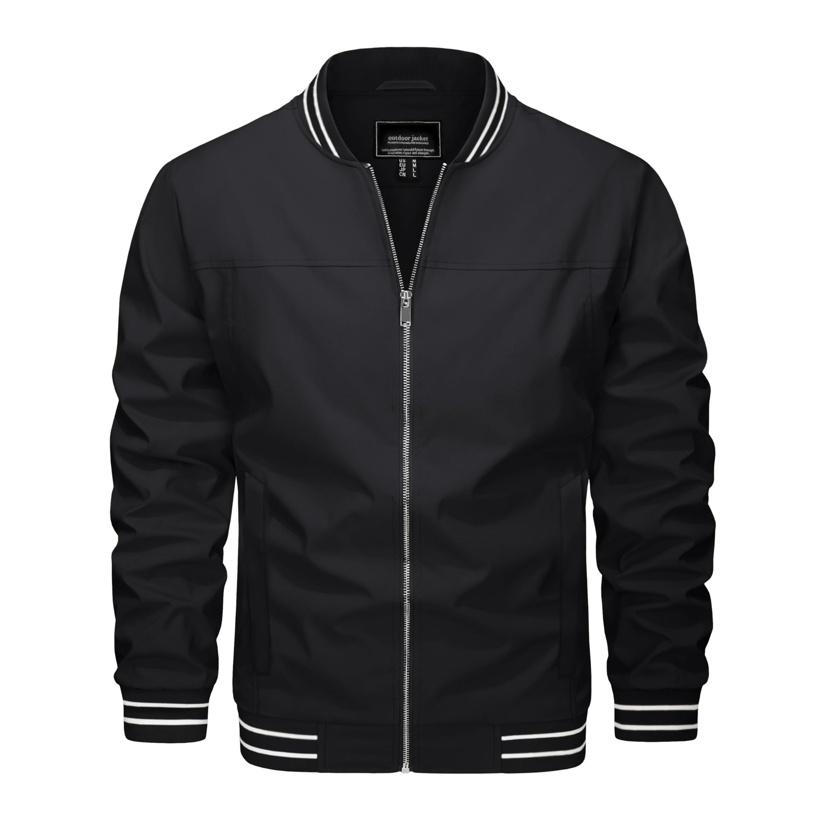 Men’s Lightweight Bomber Jacket Fall windpoof Casual Sport Zip Outdoor Coats US