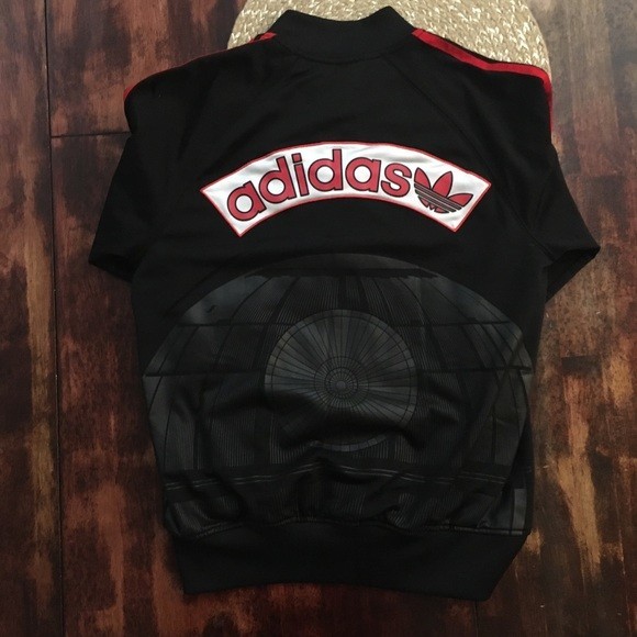 ADIDAS ORIGINALS STAR WARS BLACK RED COLOR FORCE DARTH VADER TRACK TOP JACKET