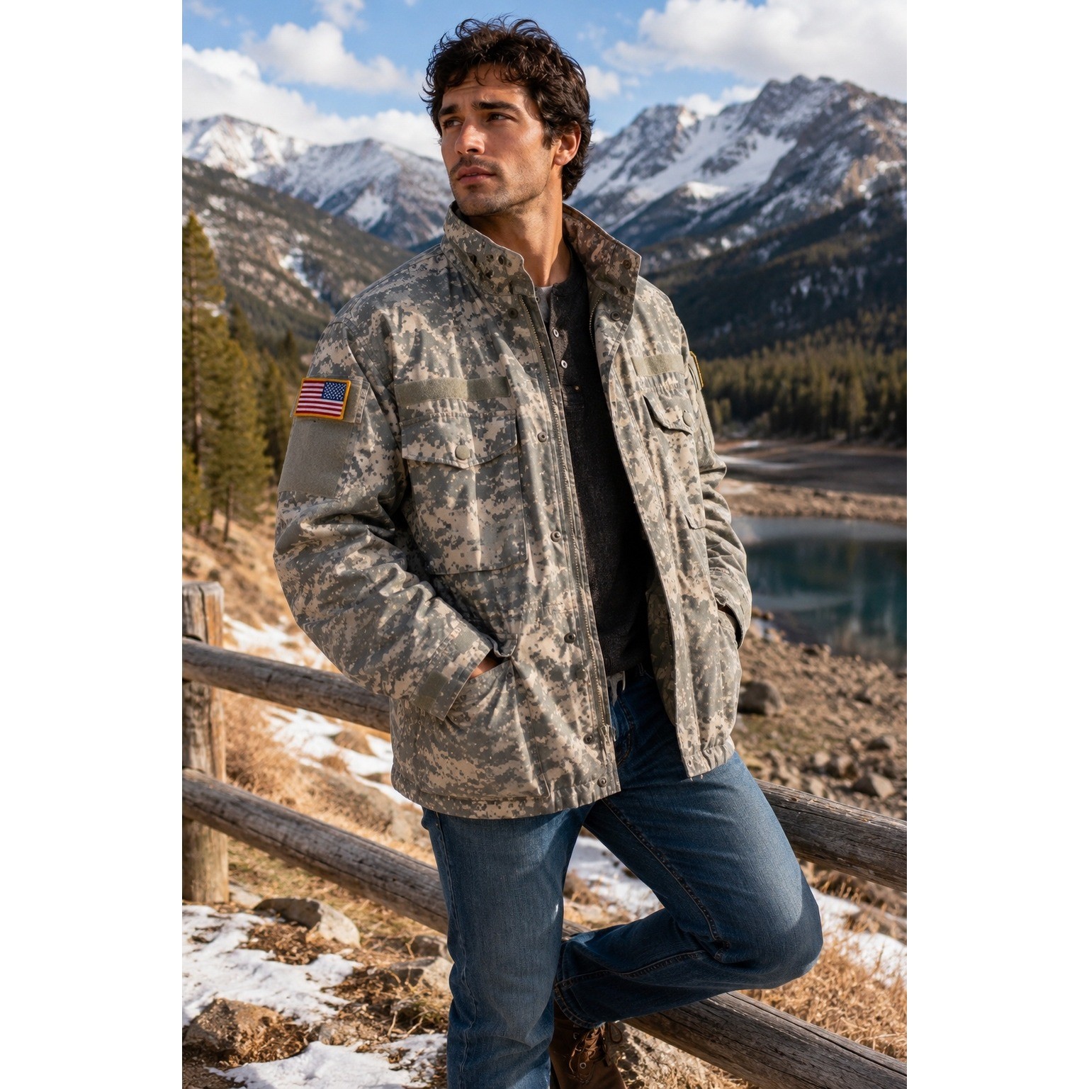 US Army Cold Weather Field Coat Medium Short UCP ACU Digital Camo Military