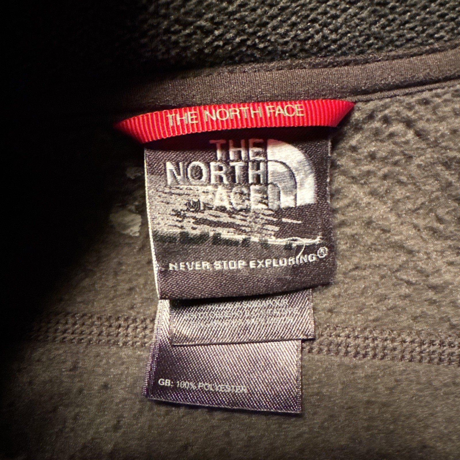 North Face Jacket Men’s Medium Gray/green Full Zip Zip Pockets Mock Neck VINTAGE