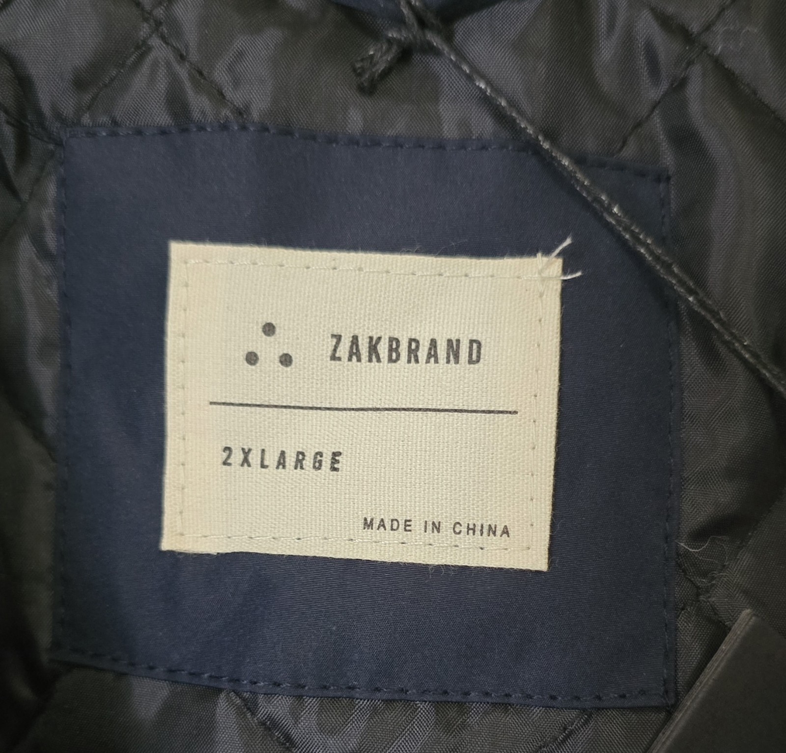 Zak Brand Men’s 2XL Navy Blue Hooded Bomber Jacket New W/ Defect Quilted Thick