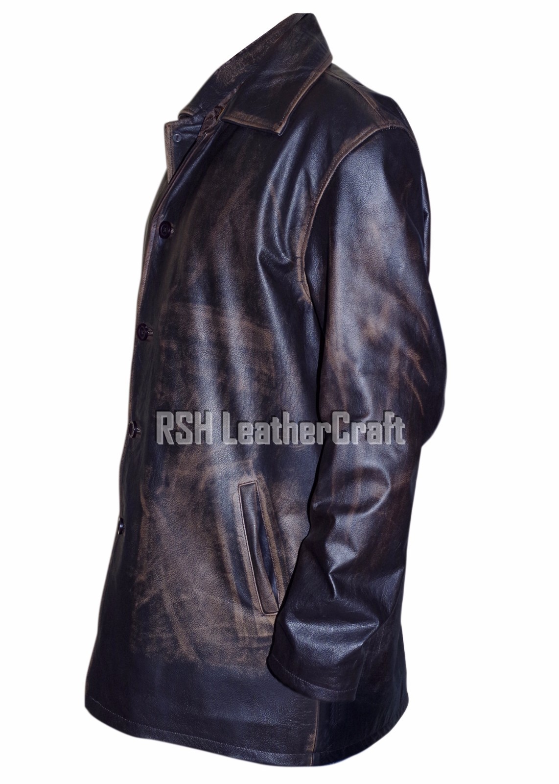 Dean Winchester Supernatural Distressed Brown Real Cowhide Leather Jacket Coat