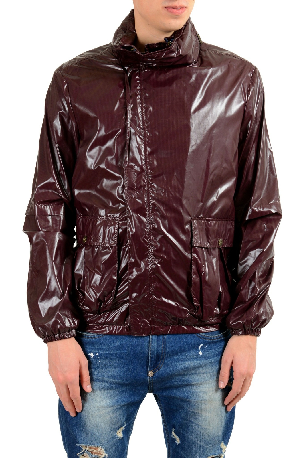 Just Cavalli Men’s Hooded Double Zip Windbreaker Jacket Size XS 4XL 5XL