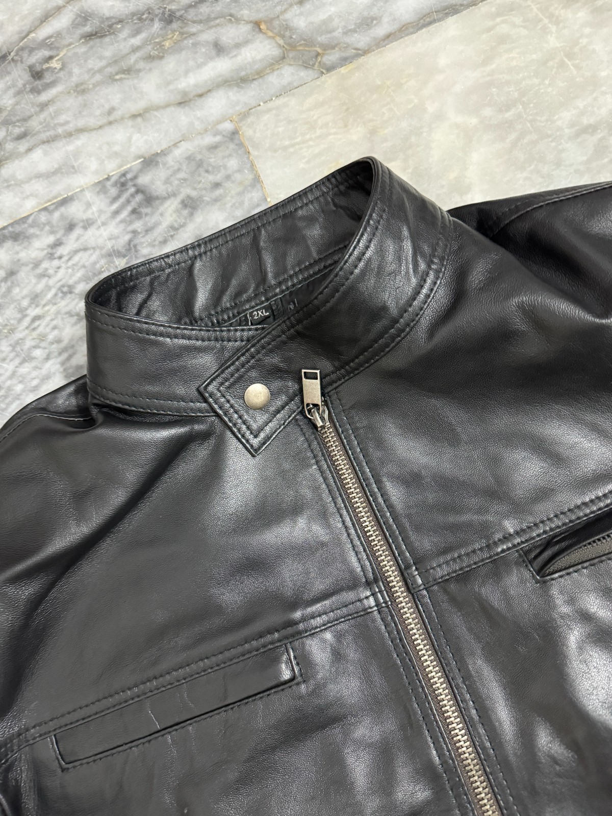 Handmade Genuine Leather Fashion Biker Jacket Black Biker Coat