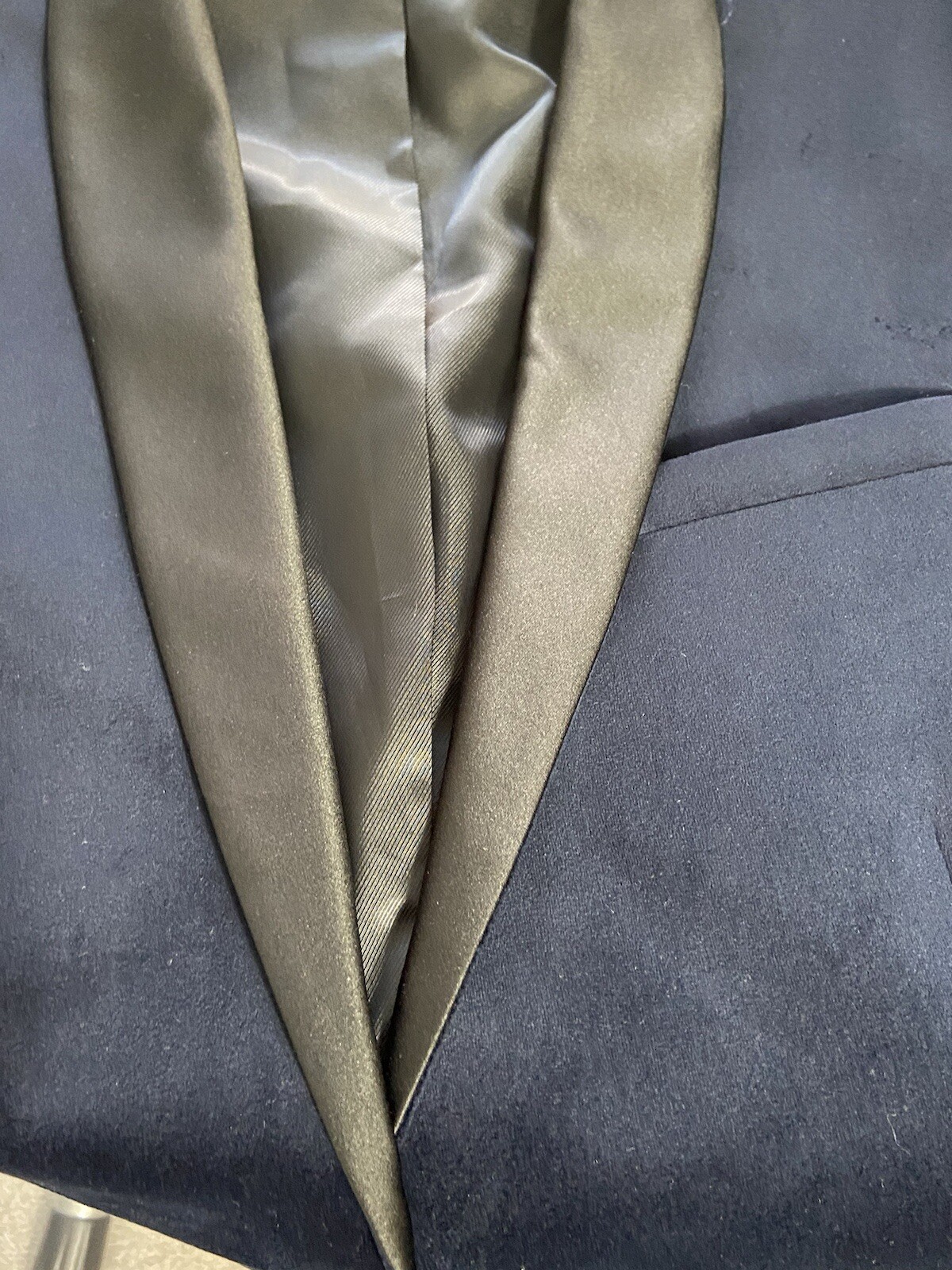 Zara Man Navy Velvet Blazer Jacket Tuxedo Men Dinner Evening Tux – Size 44 EUC
