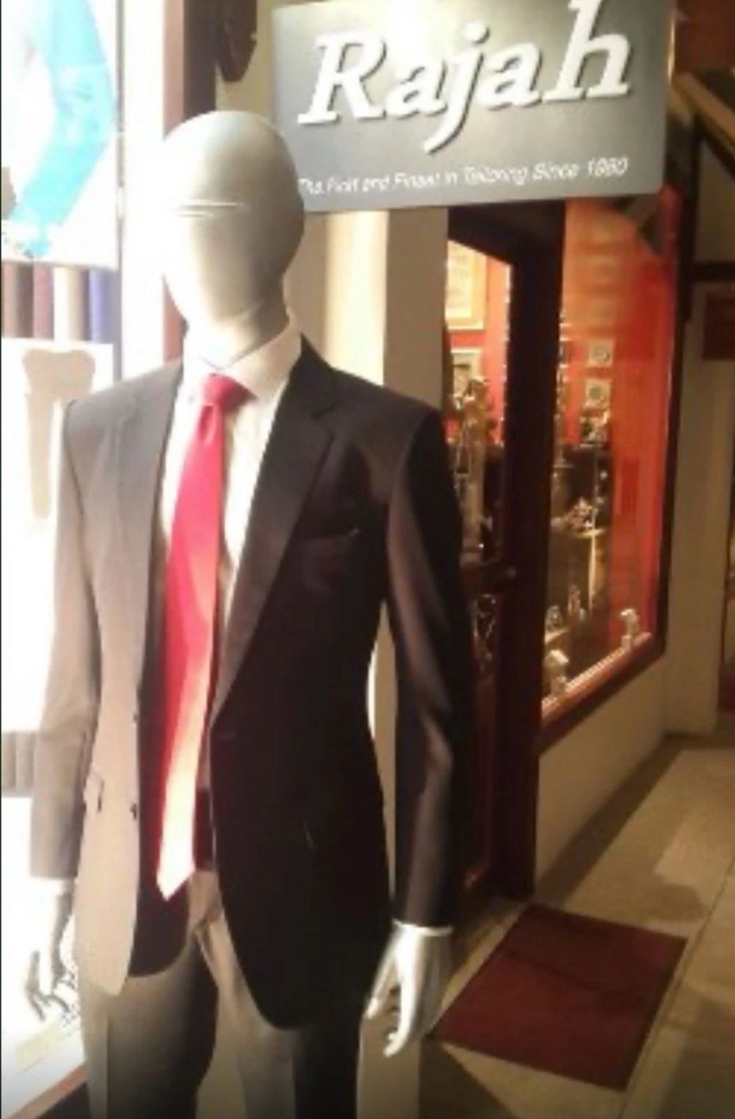 Rajah Custom Made Luxury Design Gray Check Wool Red Lined Blazer Jacket Sz 44 R