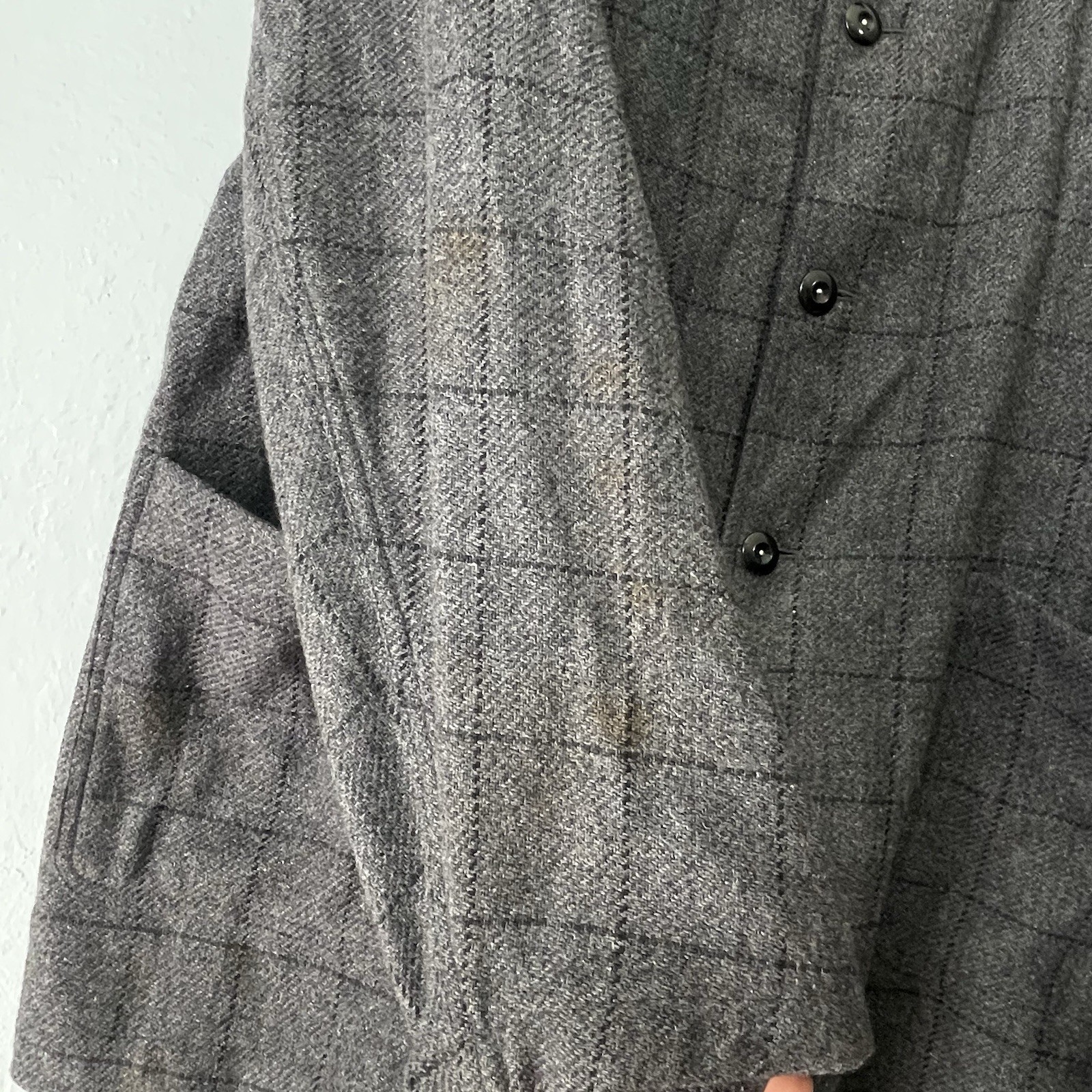 Private White V.C. Overshirt Jacket Grey Wool Tweed Size 6 England