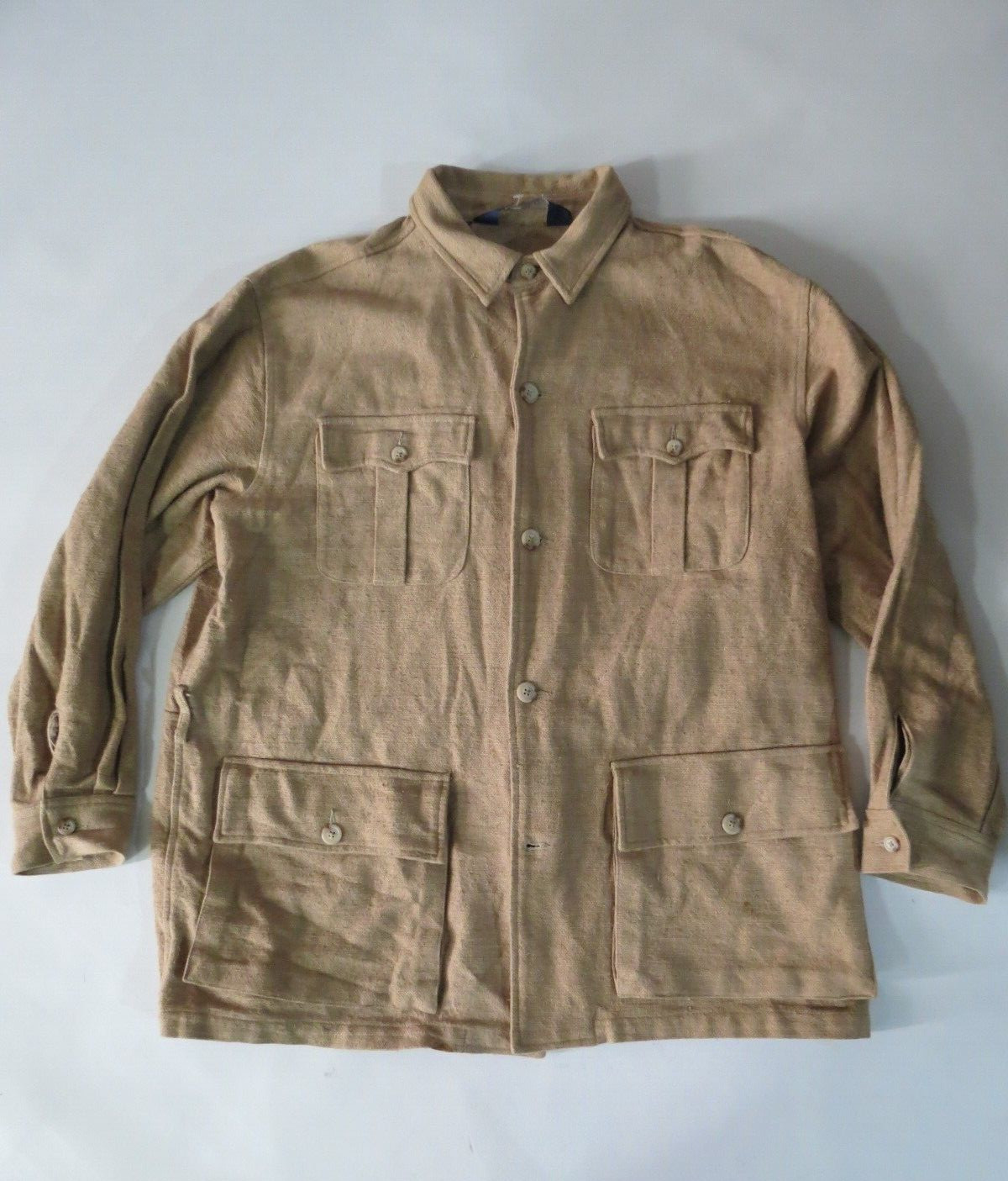 VTG Polo Ralph Lauren Tweed cotton «BELTLESS» four button Norfolk jacket L