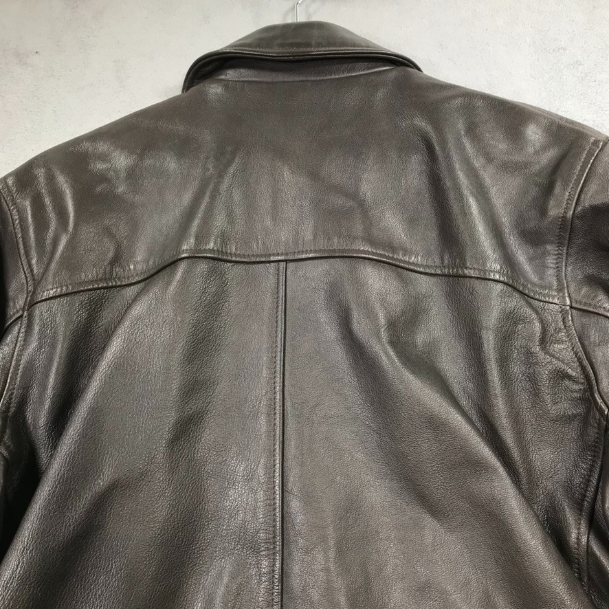 FULL PICTURE LL Bean Leather Bomber Jacket Men’s Large Brown Goatskin Full Zip