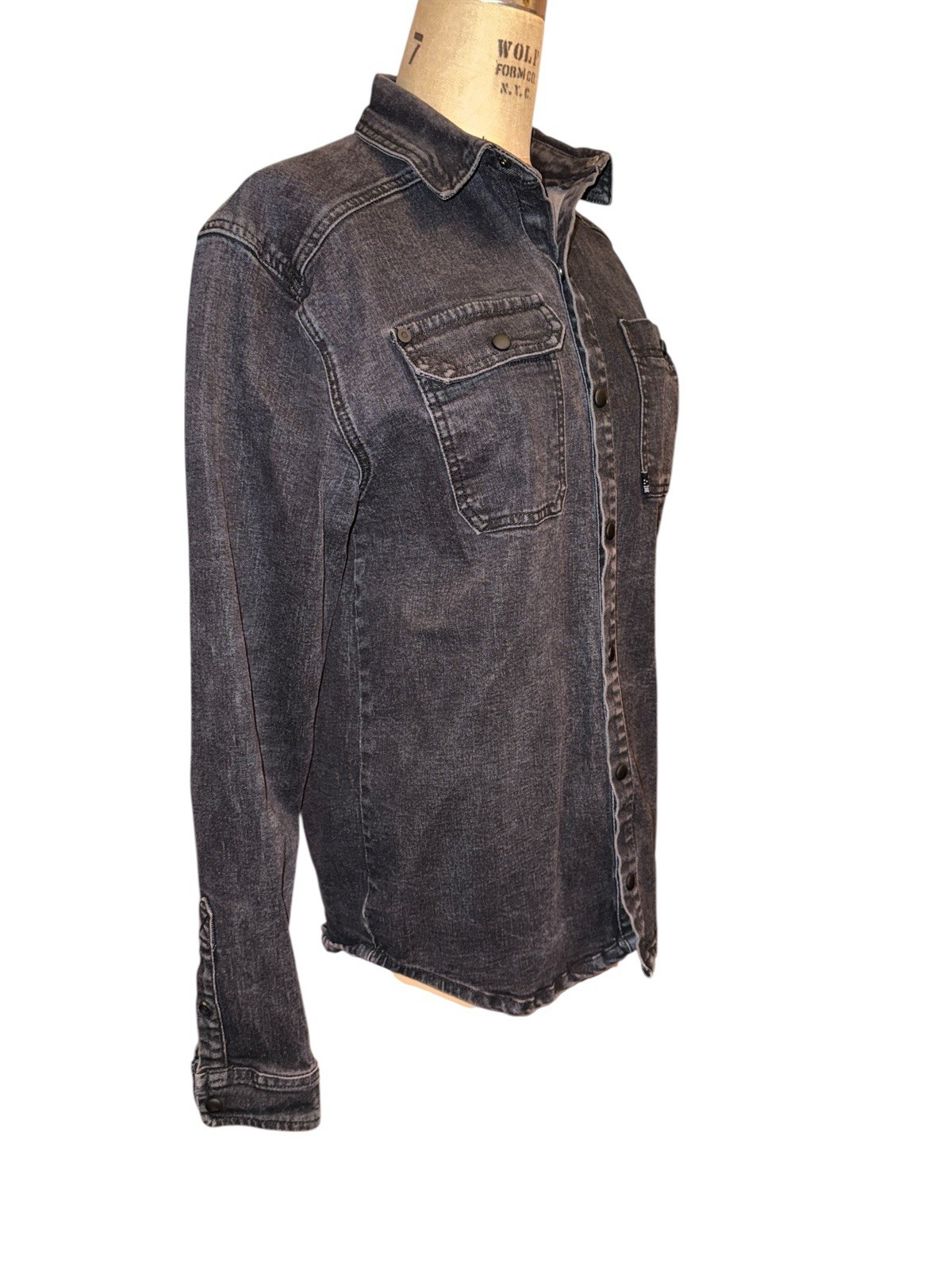 ZAK Los Angeles Wilmer Snap Front Denim Jacket Shirt Small