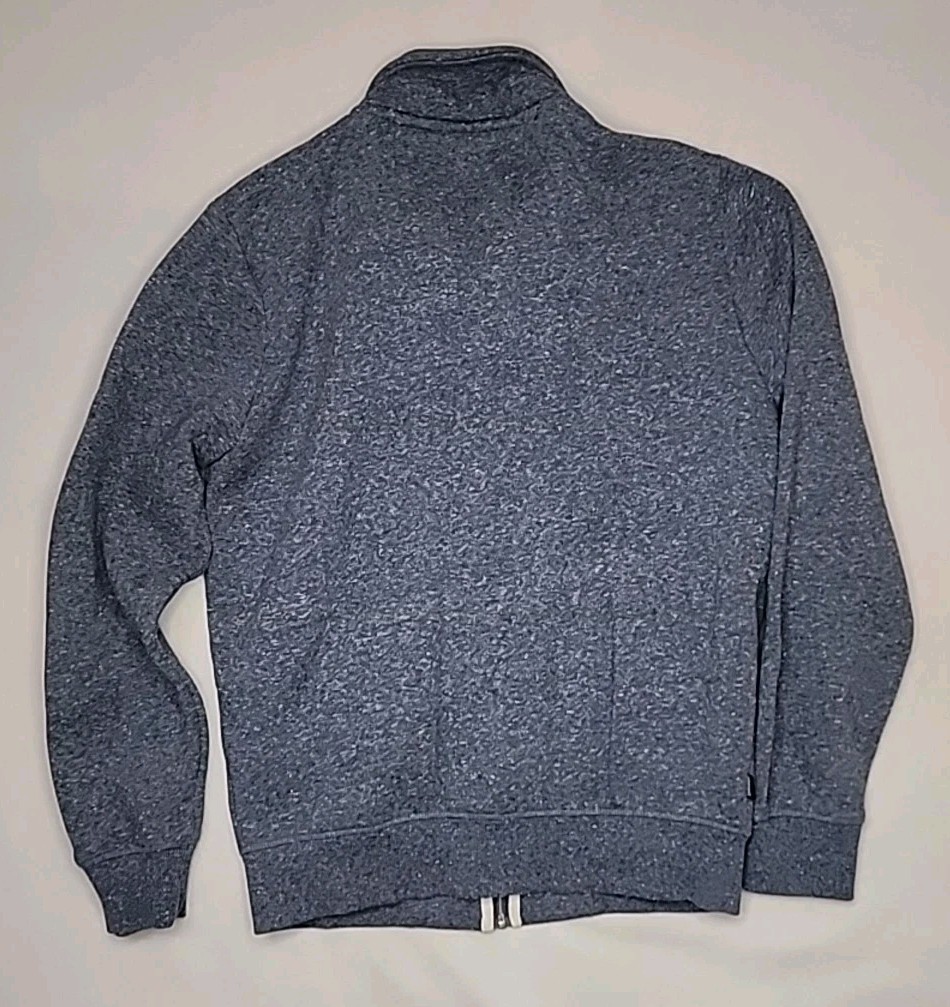 Superdry Full Zip Mens Blue Heathered Cotton Polyester Mid Weight Medium