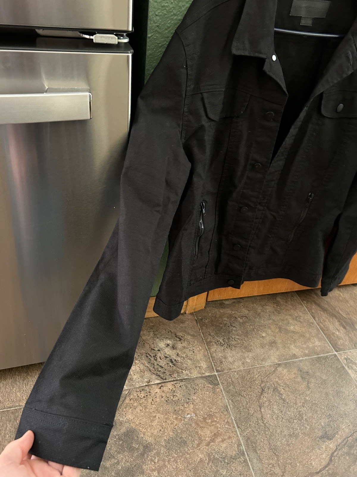 Mens Triump Over Tragedy Size Large Black Motorcycle Jacket 70%-Cotton3%-Spandex