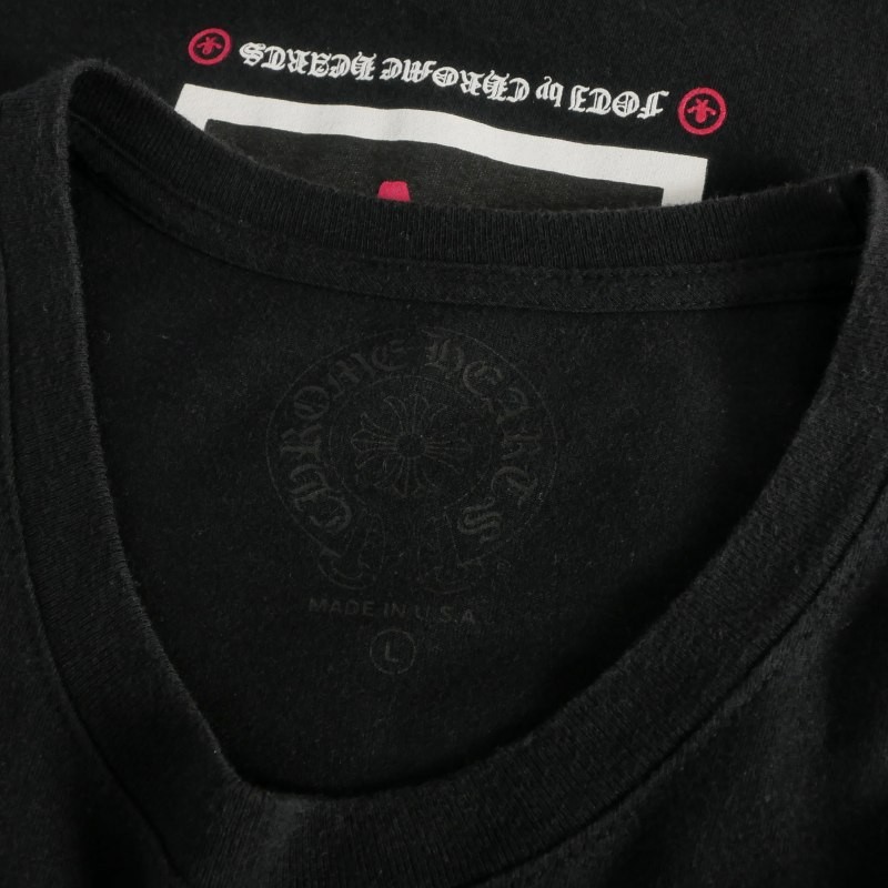 Chrome Hearts FOTI JARVIS Print T-Shirt L Black Cotton Short Sleeve