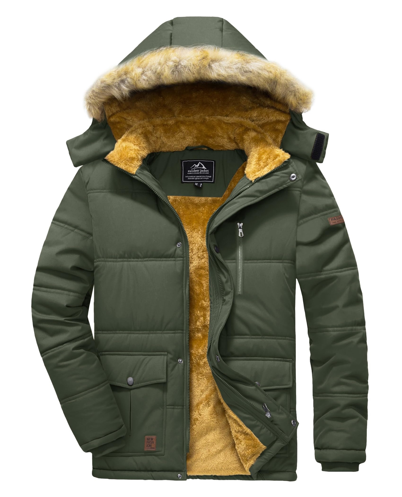 Magcomsen Men’s Waterproof Hiking Coat Puffer Ripstop Hooded Zip Bomber Jackets
