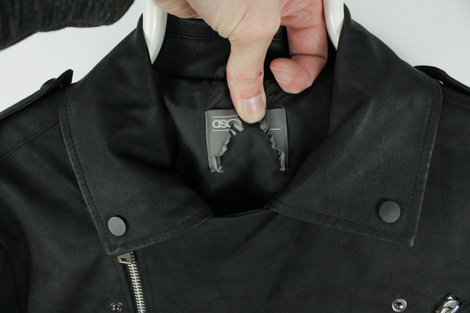 Asos Black Matte Leather Biker Jacket Men’s Size : US M / EU 48-50