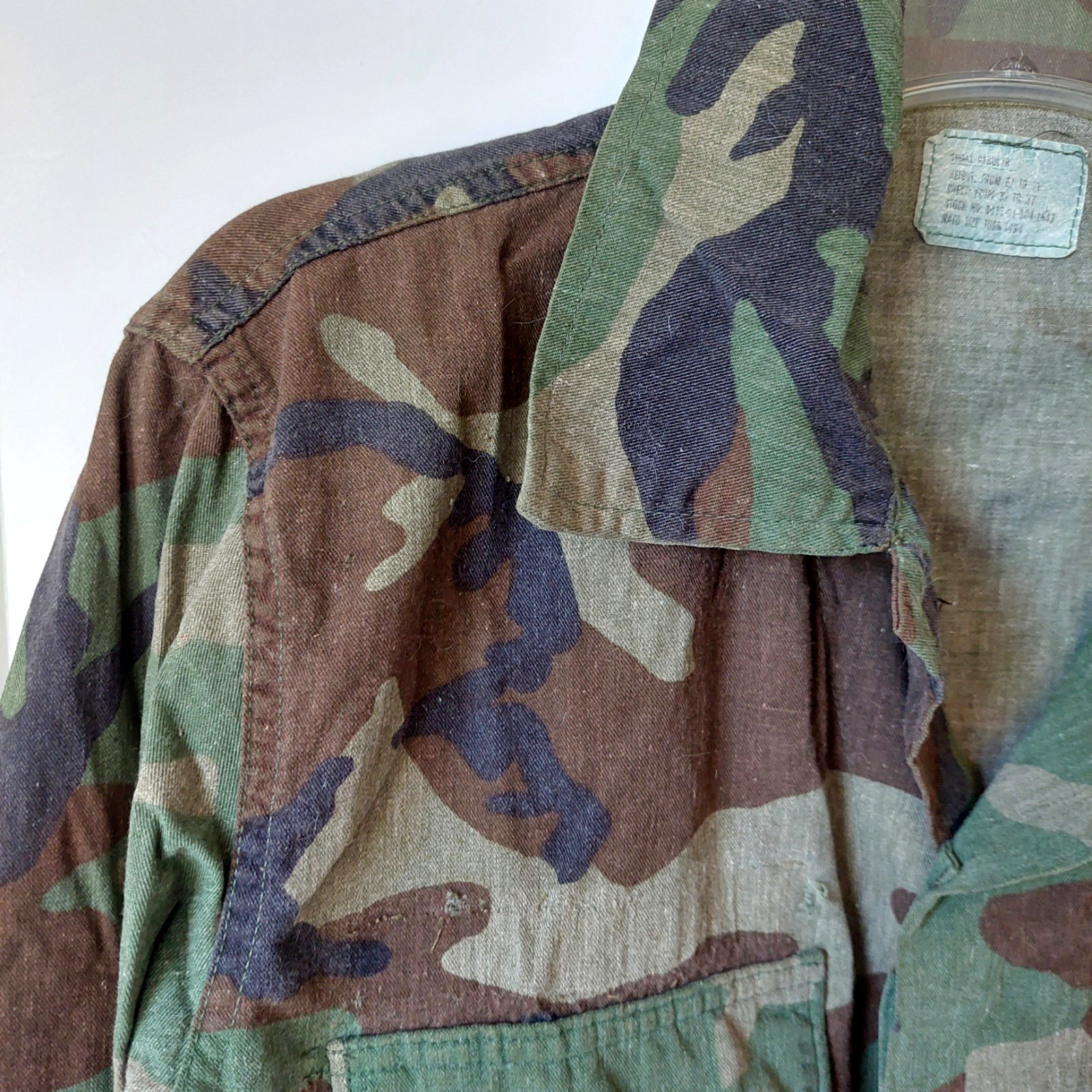Vintage US United States Army Woodland Camouflage Field Jacket Sz Small Regular