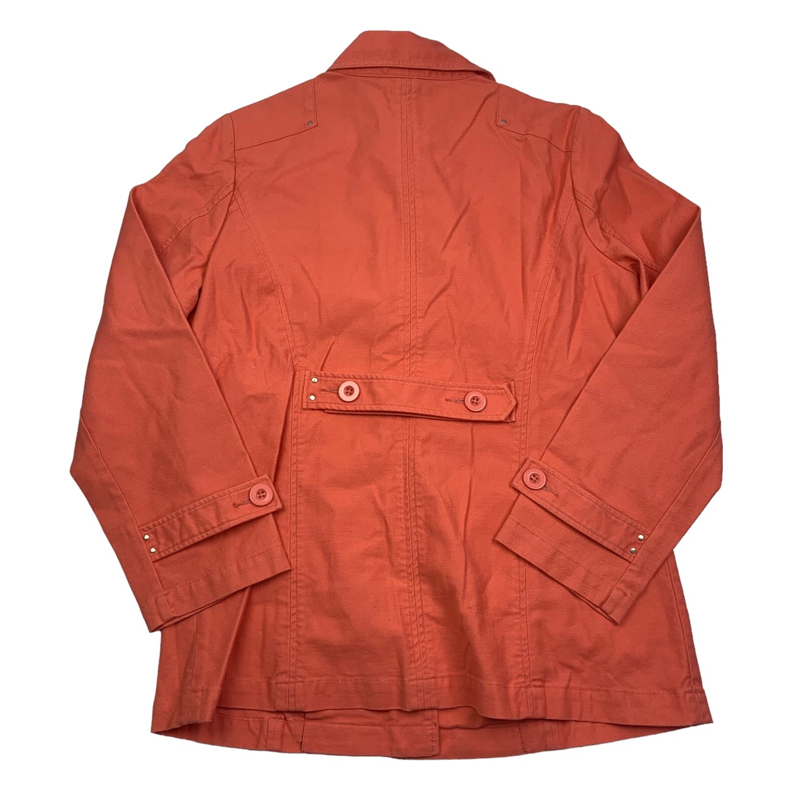FG FIELD GEAR large tangerine COTTON spandex canvas JACKET COAT OUTERWEAR sharp!