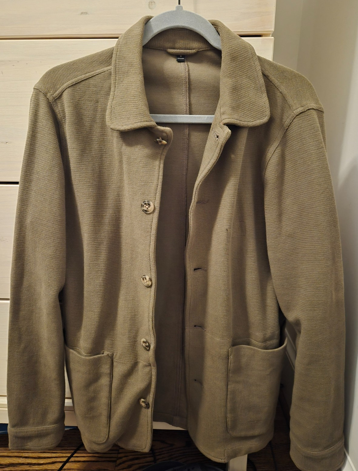 Bonobos Olive Green Heavy Knit Chore Jacket Shirt Jacket Mens S Unlined