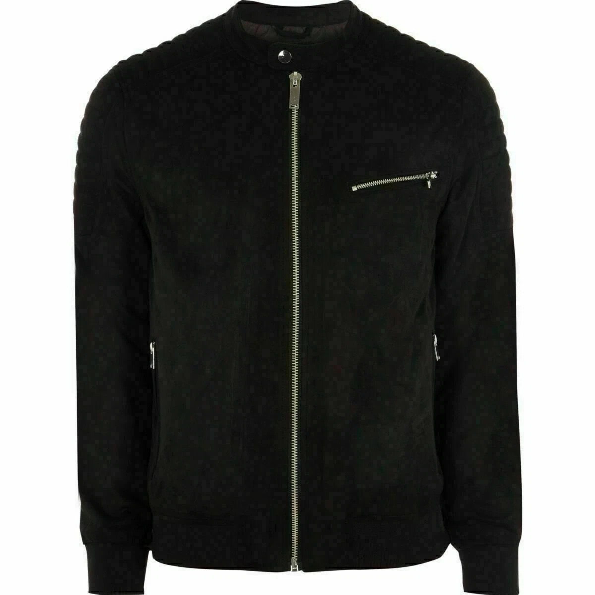 ELEGANT New Men’s Black Suede Leather Jacket 100% Soft lambskin MotoBiker Jacket
