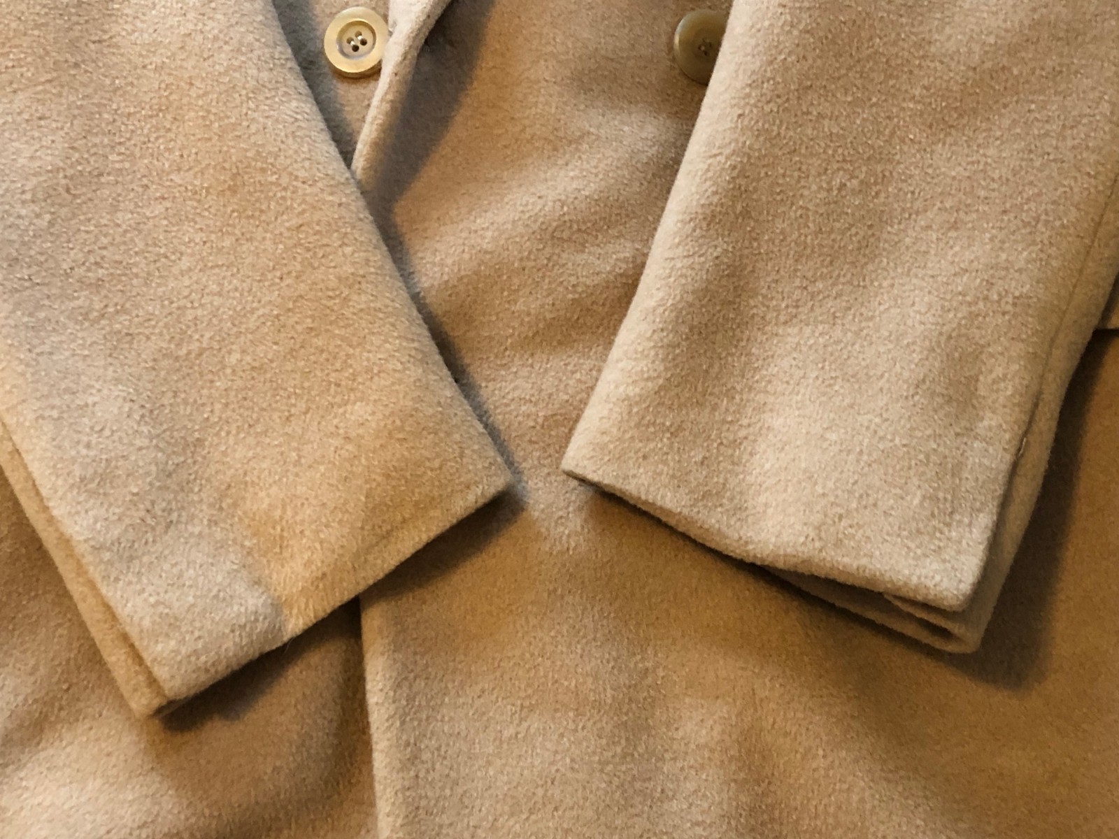 Men’s Vintage Dunhill Tailors Camel Hair Double-Breasted Overcoat – Size 38