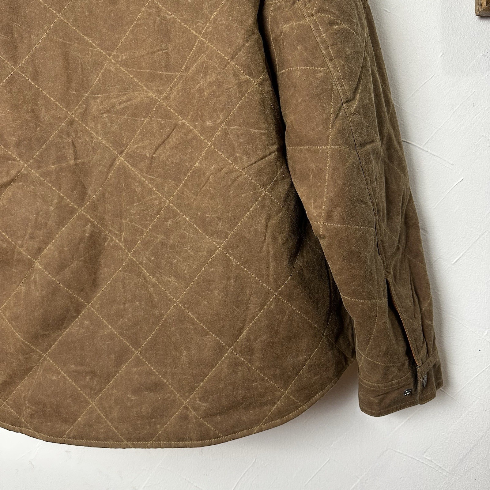 Flint And Tinder Quilted Waxed Shirt Jacket Medium Brown Huckberry Brown NWT