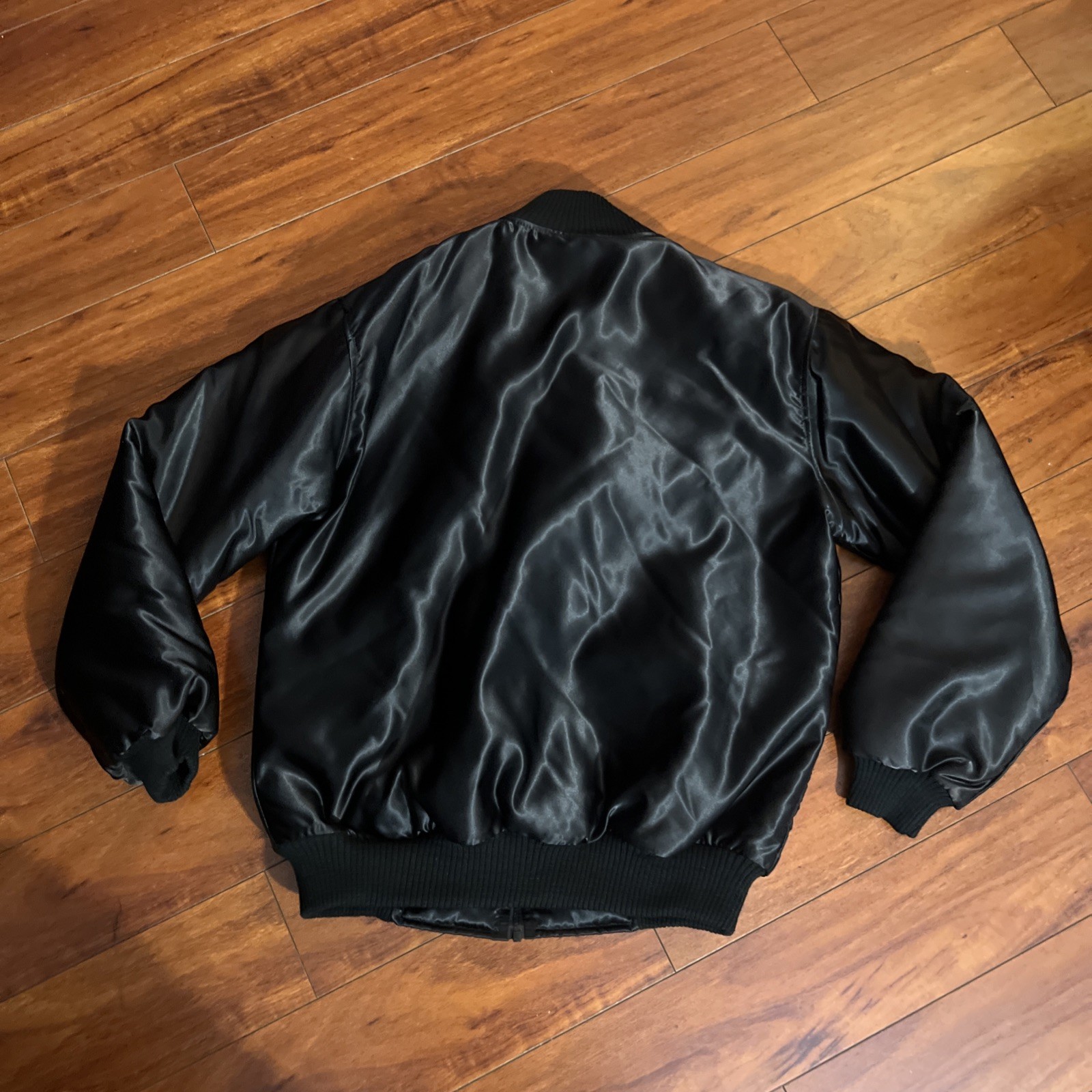 VTG United States Army U.K. Satin Bomber Full Zip Jacket Men’s L Embroidered