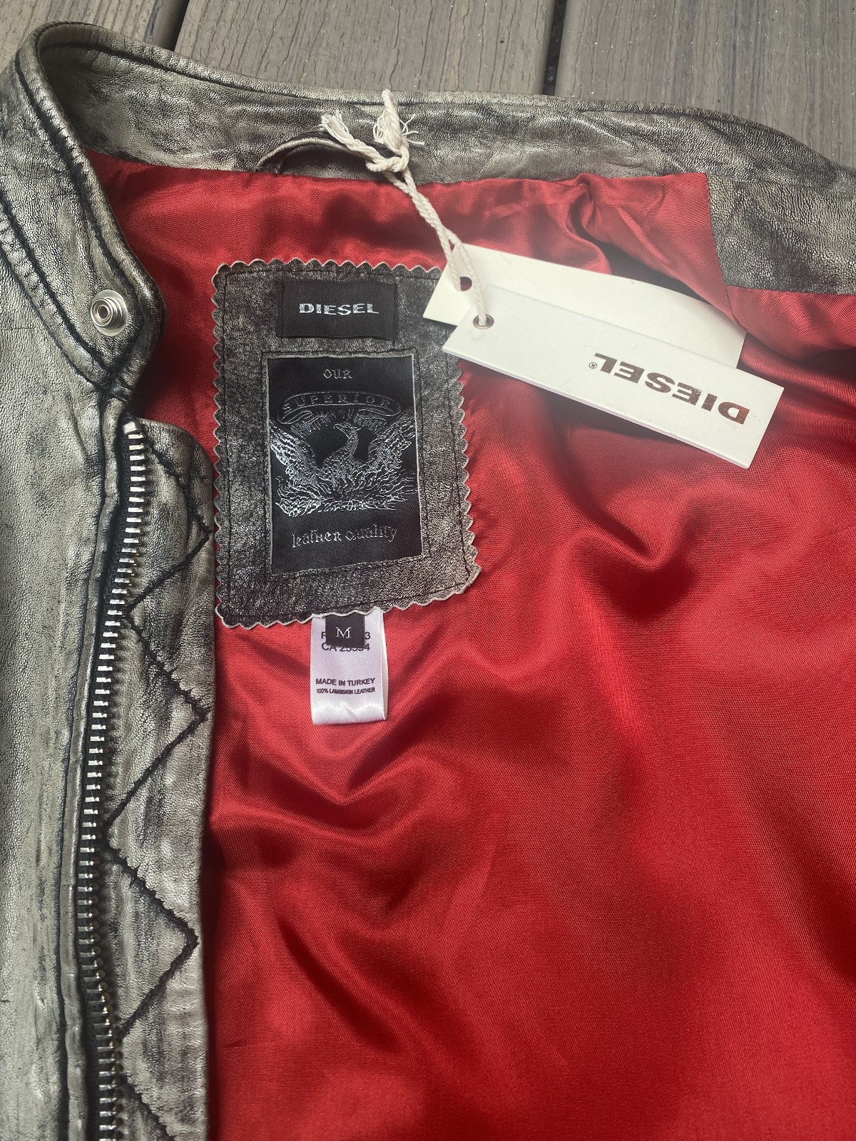DIESSEL MEN’S 100% LAMBSKIN LEATHER JACKET SIZE M