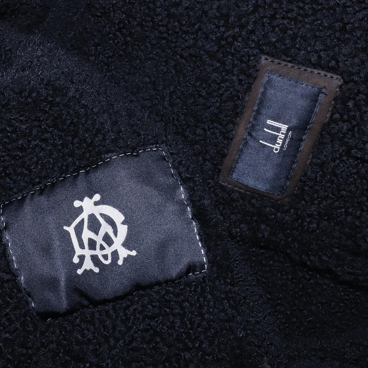 Alfred Dunhill Embossed Lambskin «DA» Leather Toggle Shearling Duffle Coat