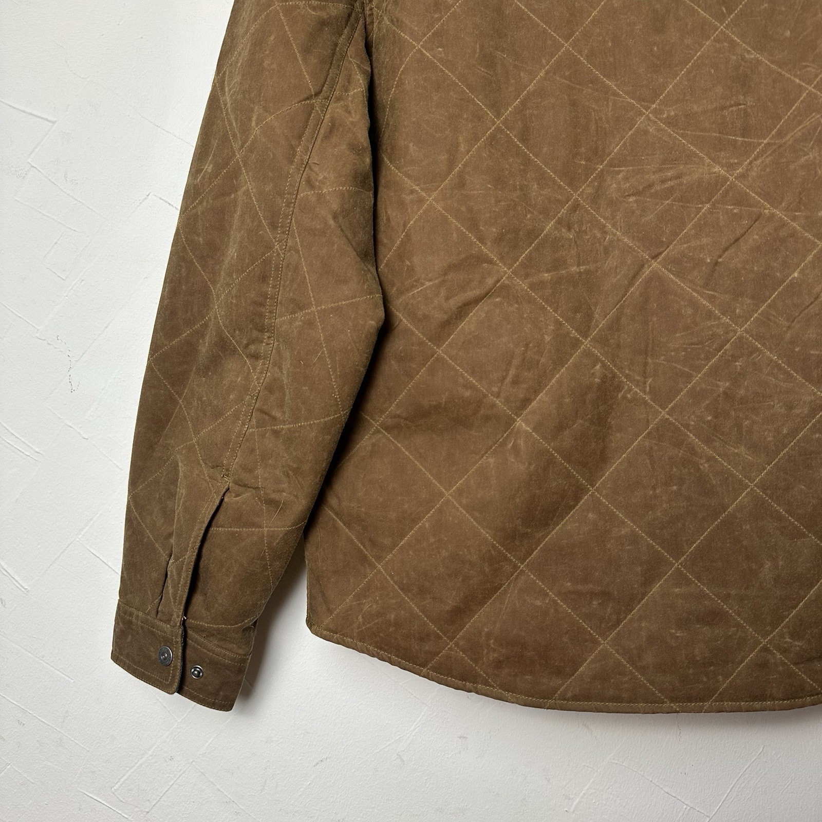 Flint And Tinder Quilted Waxed Shirt Jacket Medium Brown Huckberry Brown NWT