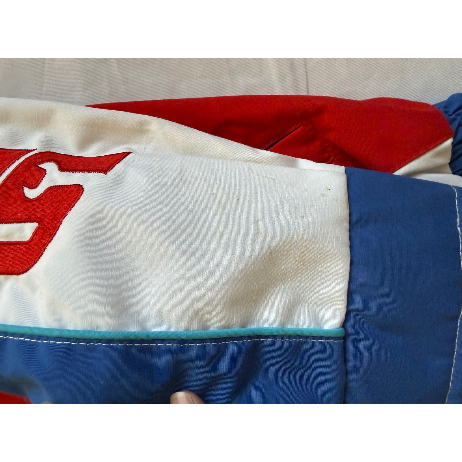 Choko Pro Sports Snap-on Racing Jacket Mens Blue Red White Hustler Powerboats XL