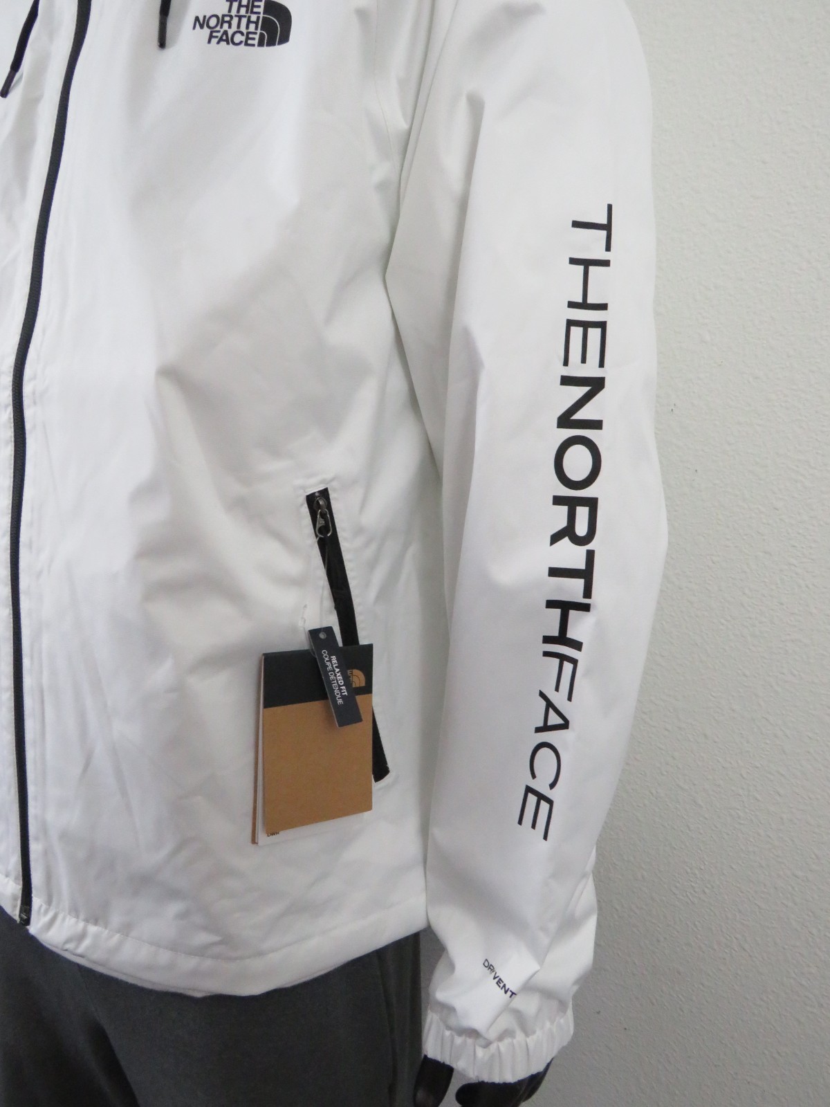 Mens The North Face Novelty Antora Dryvent Waterproof Hoodie Rain Jacket – White