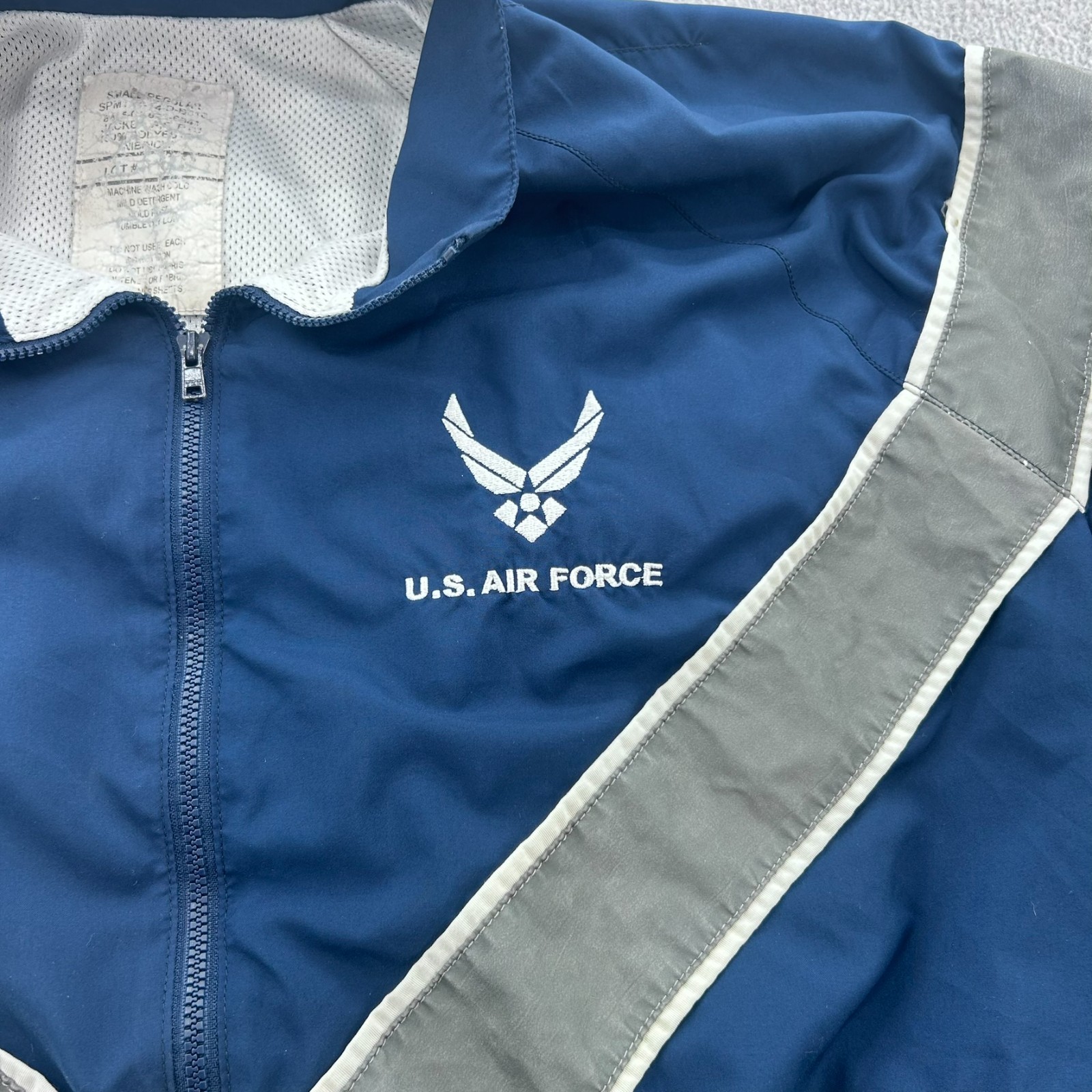 Men’s U.S Air Force Jacket Short Windbreaker vintage 90s Official Small Blue