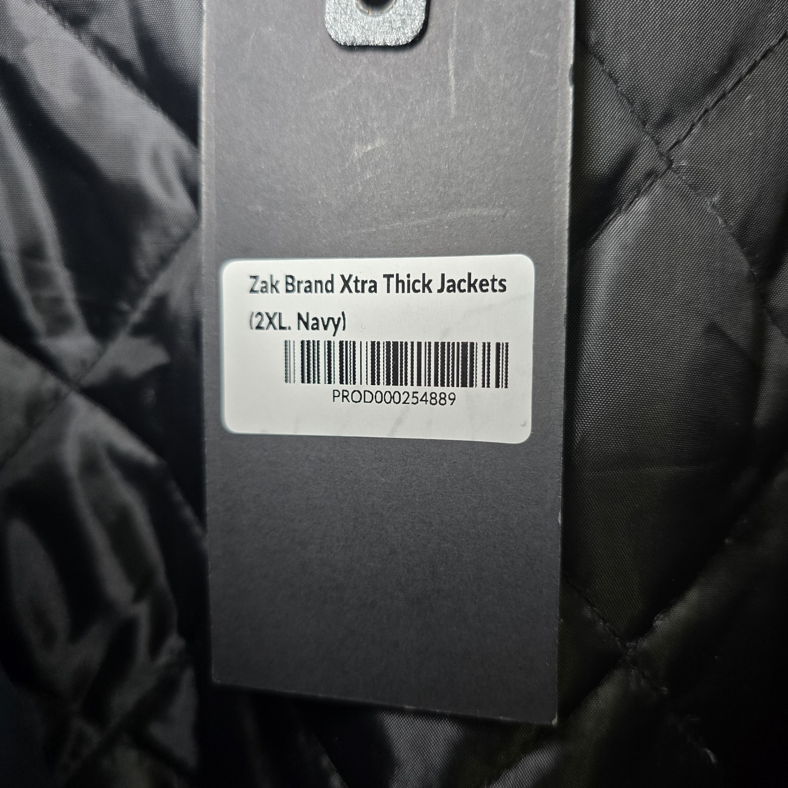Zak Brand Men’s 2XL Navy Blue Hooded Bomber Jacket New W/ Defect Quilted Thick