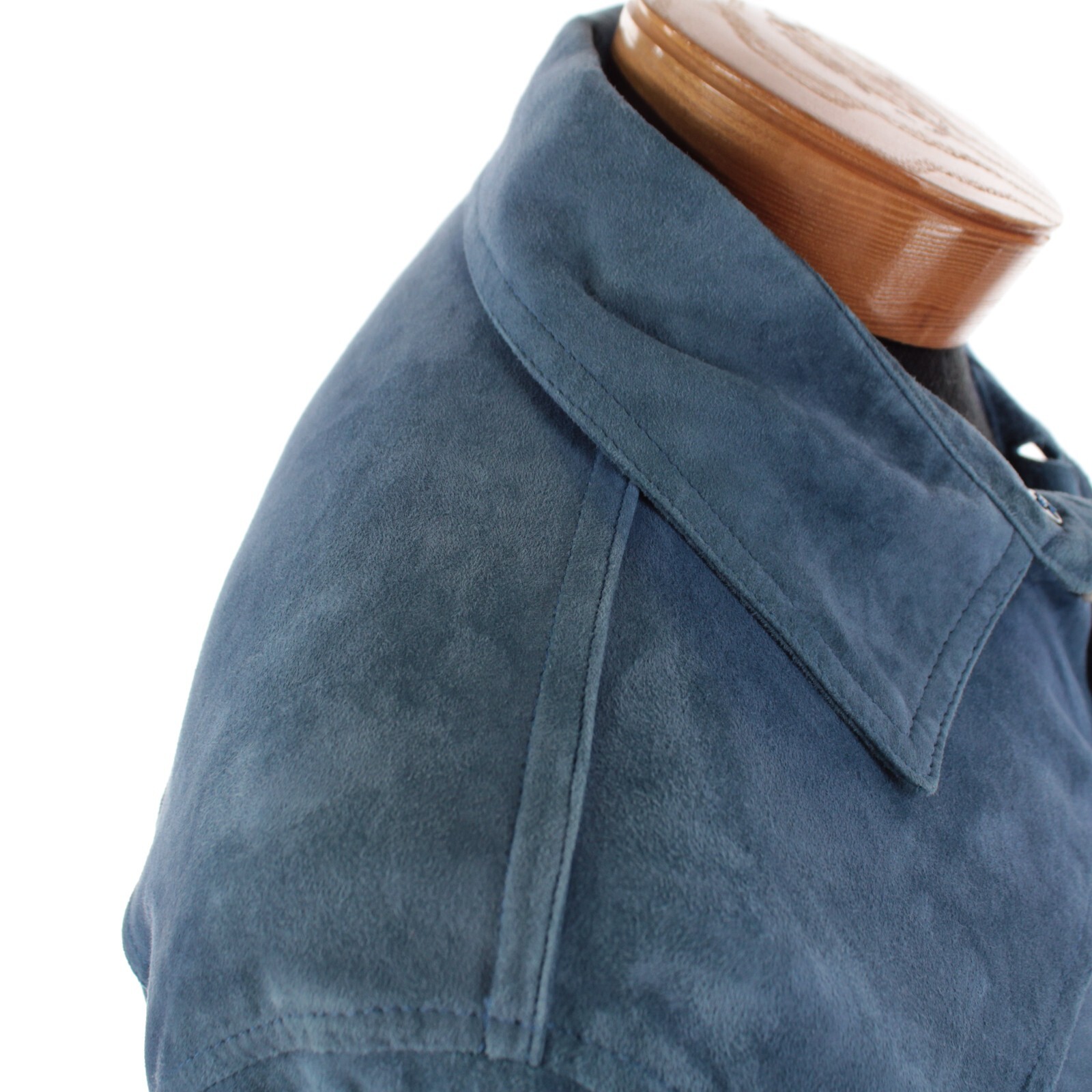 Ravazzolo NWD Soft Leather Jacket / Overshirt Size 50 (40 US) In Blue