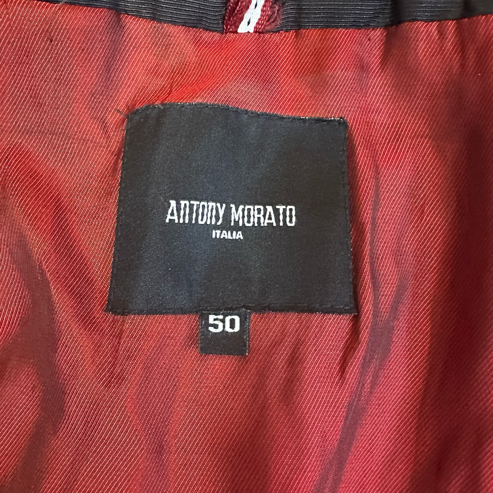 Antony Morato Bomber Black Technical Union Jack Red Lining Biker Y2K L
