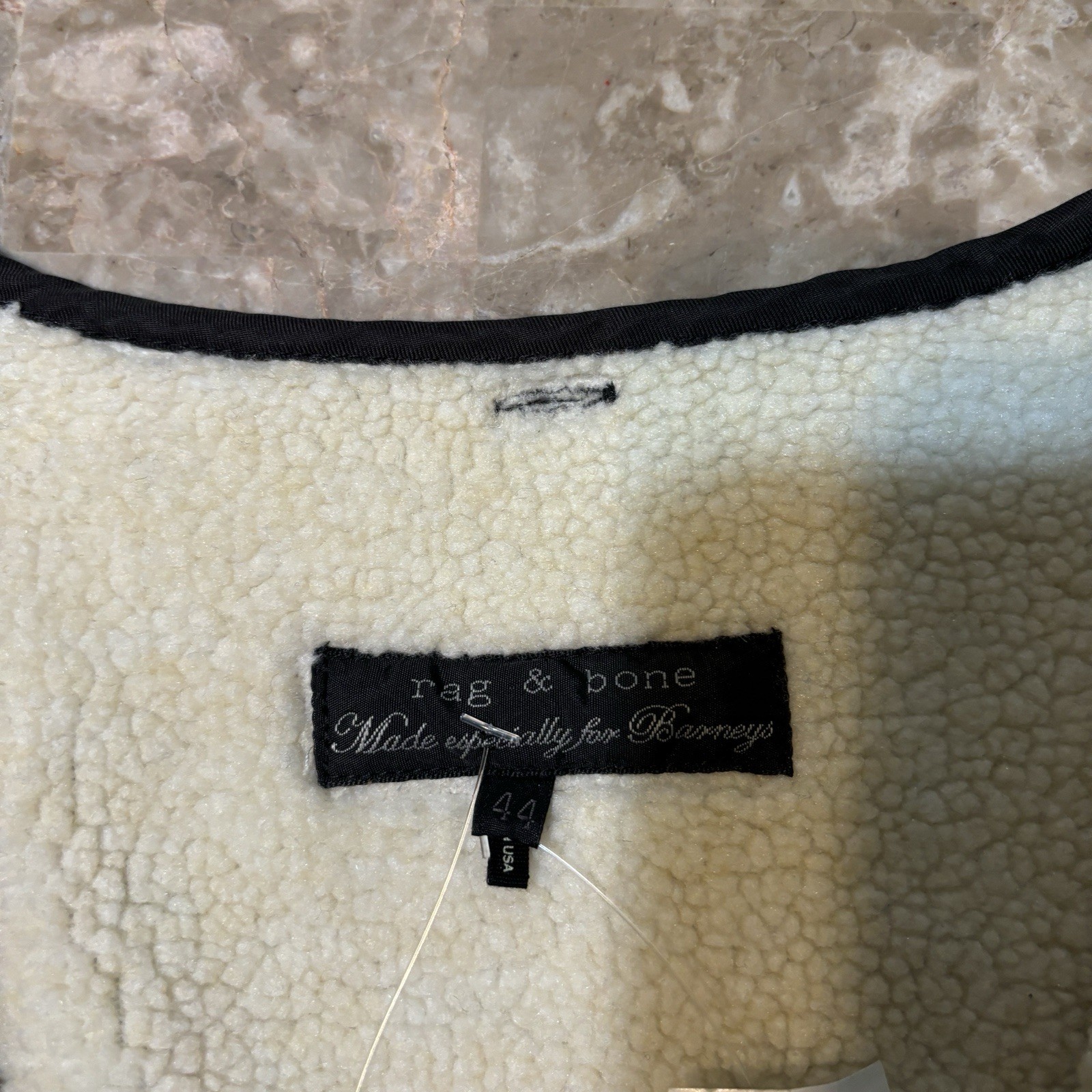 Rag & Bone Vest Mens Size 44 Black Sherpa Lined Lace Up Western Barneys NEW $895