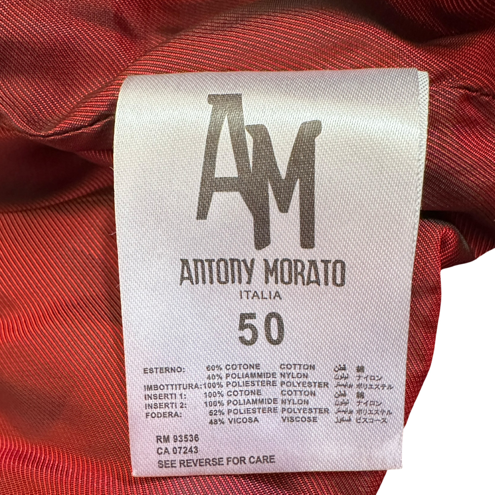 Antony Morato Bomber Black Technical Union Jack Red Lining Biker Y2K L