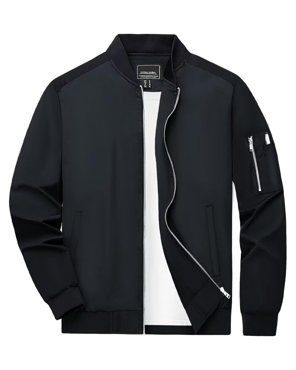 Men’s Bomber Jackets Lightweight Water Resistant Full Zipper Casual Windbreaker