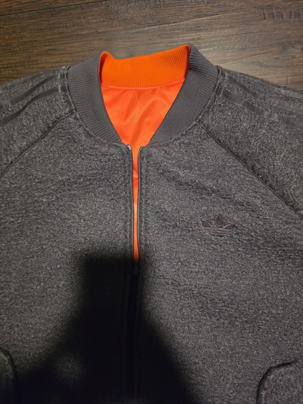 adidas Originals Reversible Superstar Bomber Jacket Gray/Orange Men’s L KR7618