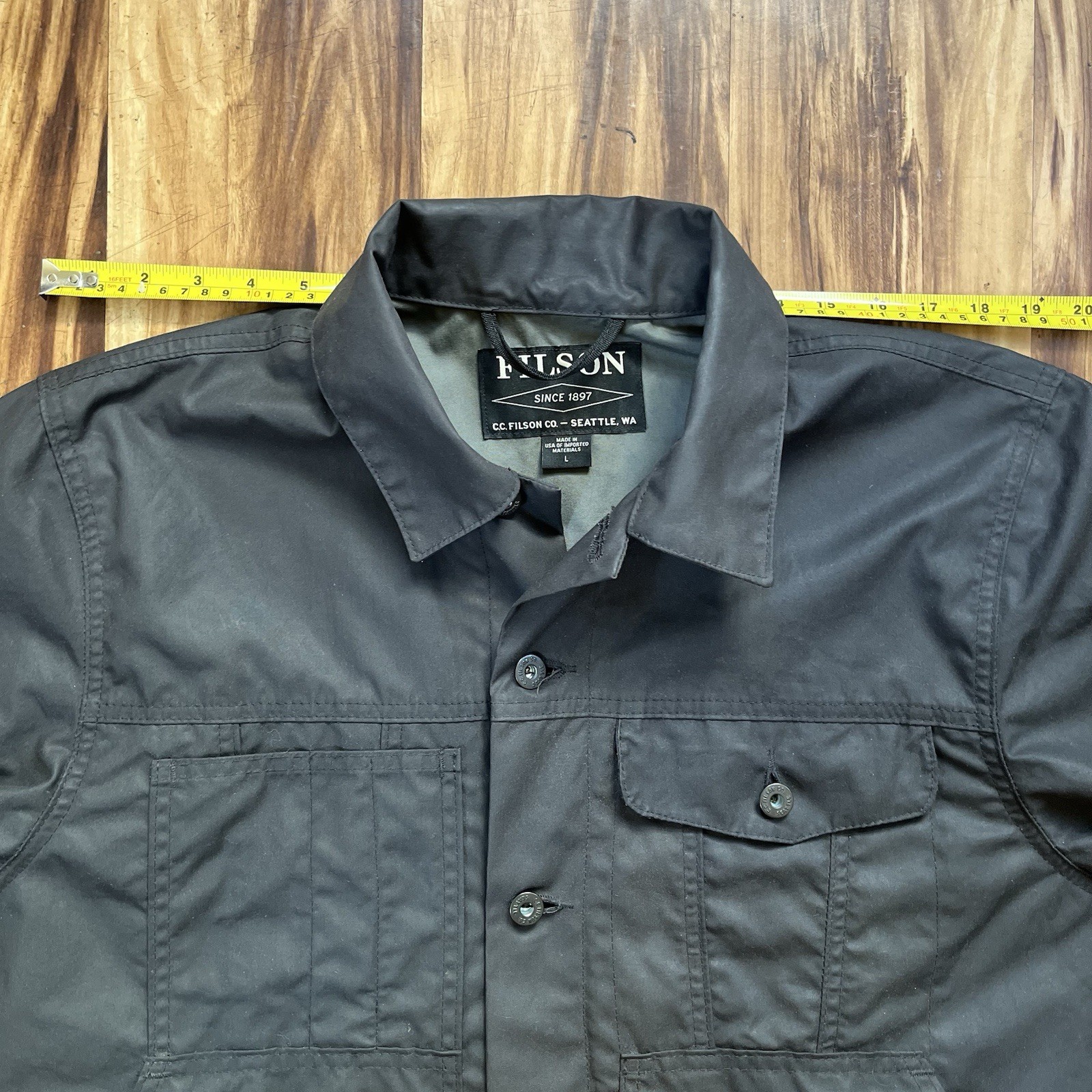 Filson 20100829 Shelter Cloth Short Lined Cruiser | Black L Made in USA NM RARE