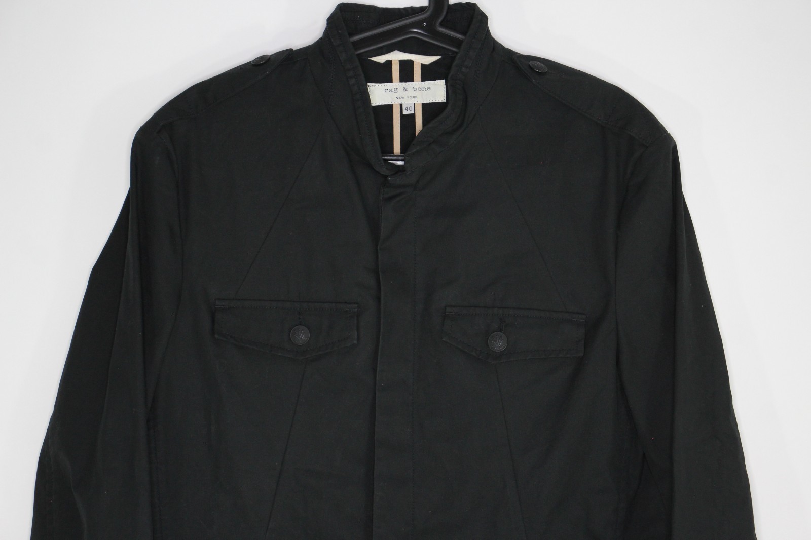 Rag & Bone Mens 40 Military Style Black Made In USA Jacket G1457