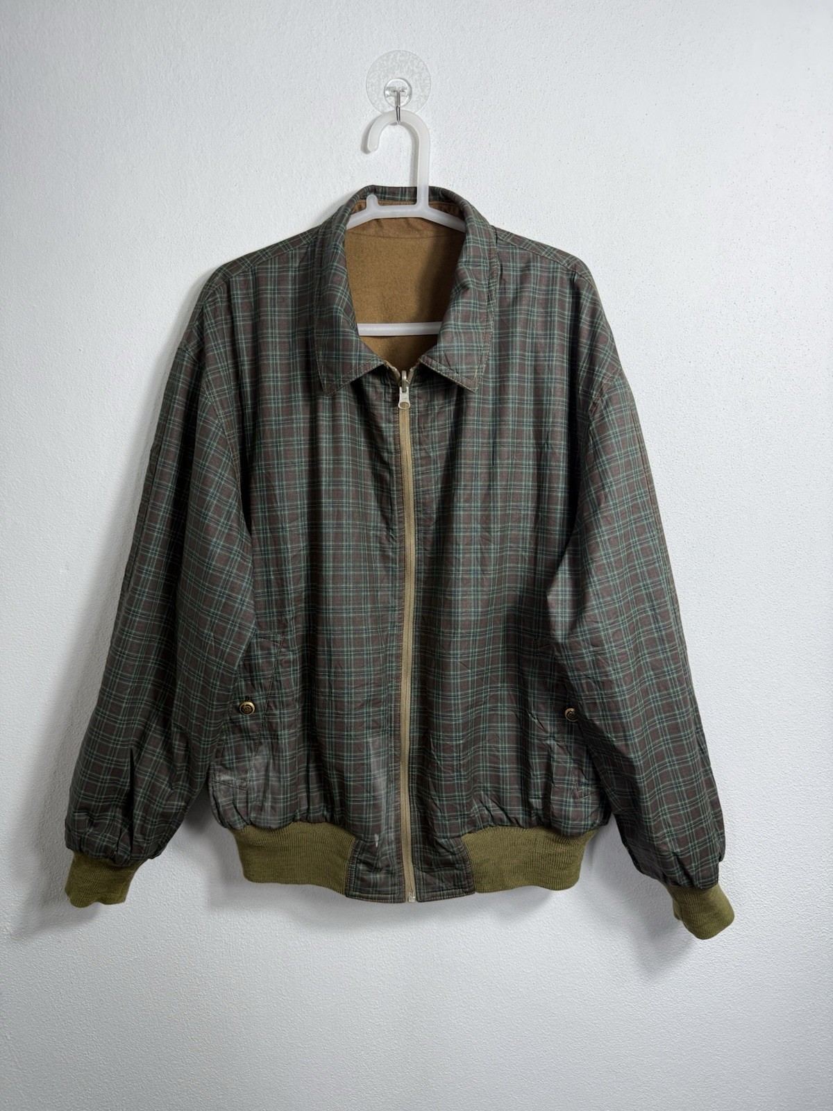 Vintage Dunhill Centenary Reversible Jacket Beige and Green Italy Made Baracuta