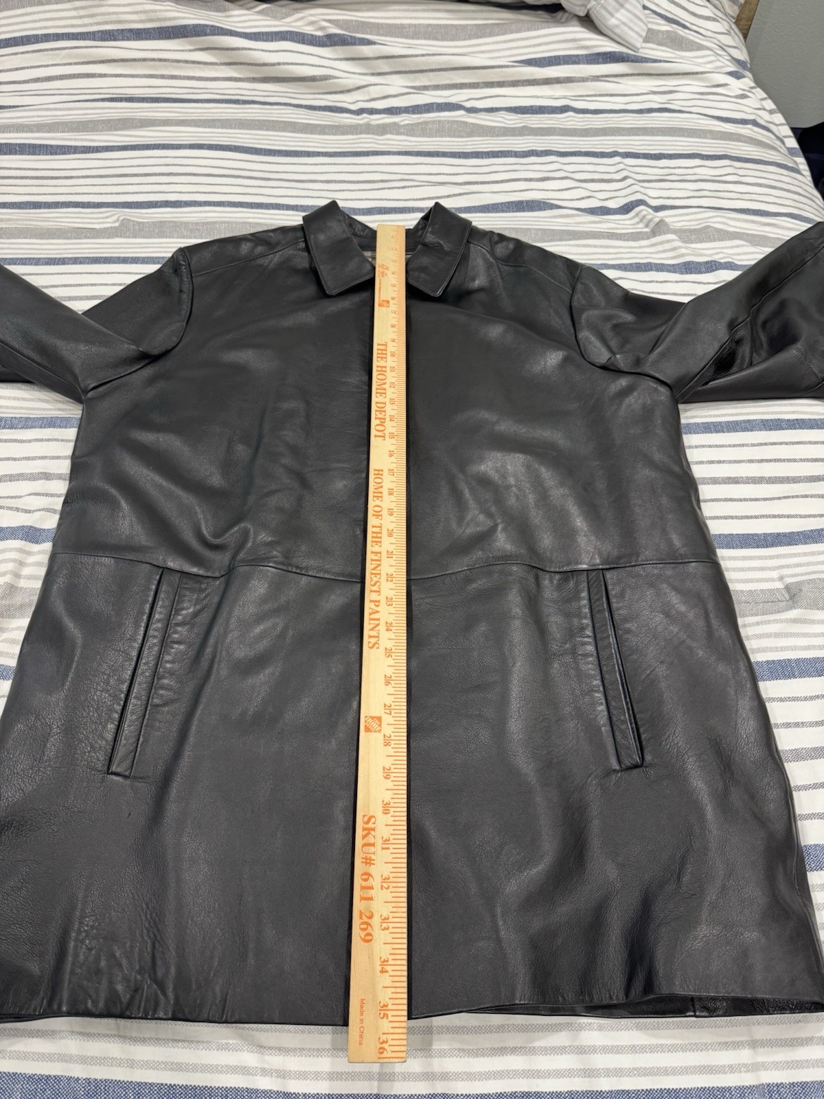 Wilsons Leather Pelle Studio Men’s Leather Car Coat Jacket Black Size Large Tall