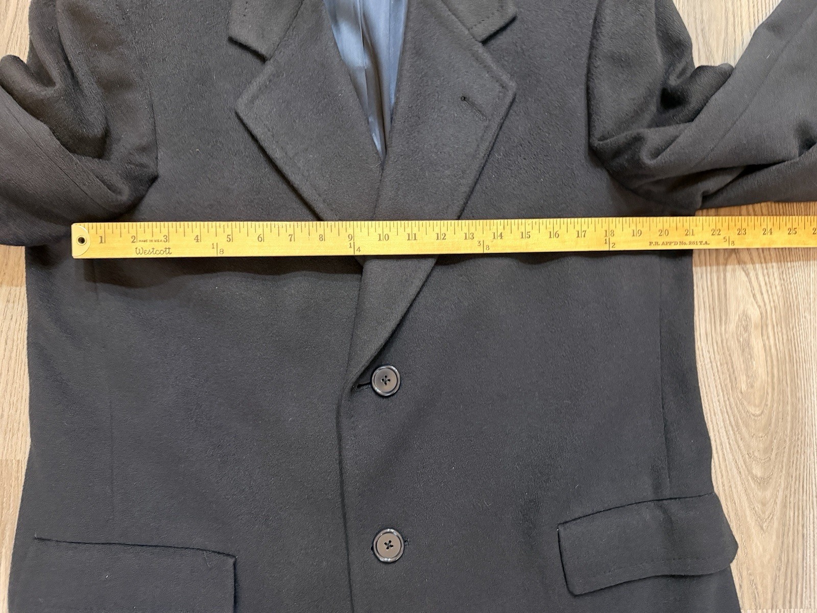 VTG Hart Schaffner & Marx Gold Trumpeter Overcoat Men 40R 100% Cashmere Measured