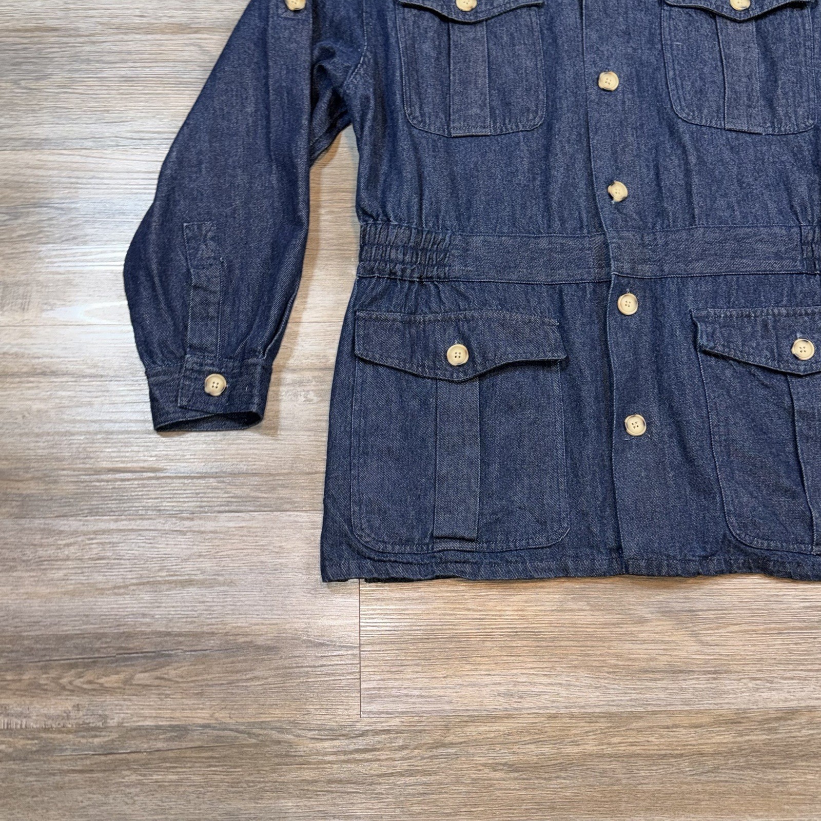 VTG Duke Haband Denim Jacket Mens Large Chore Coat Button Front Four Pocket 90’s