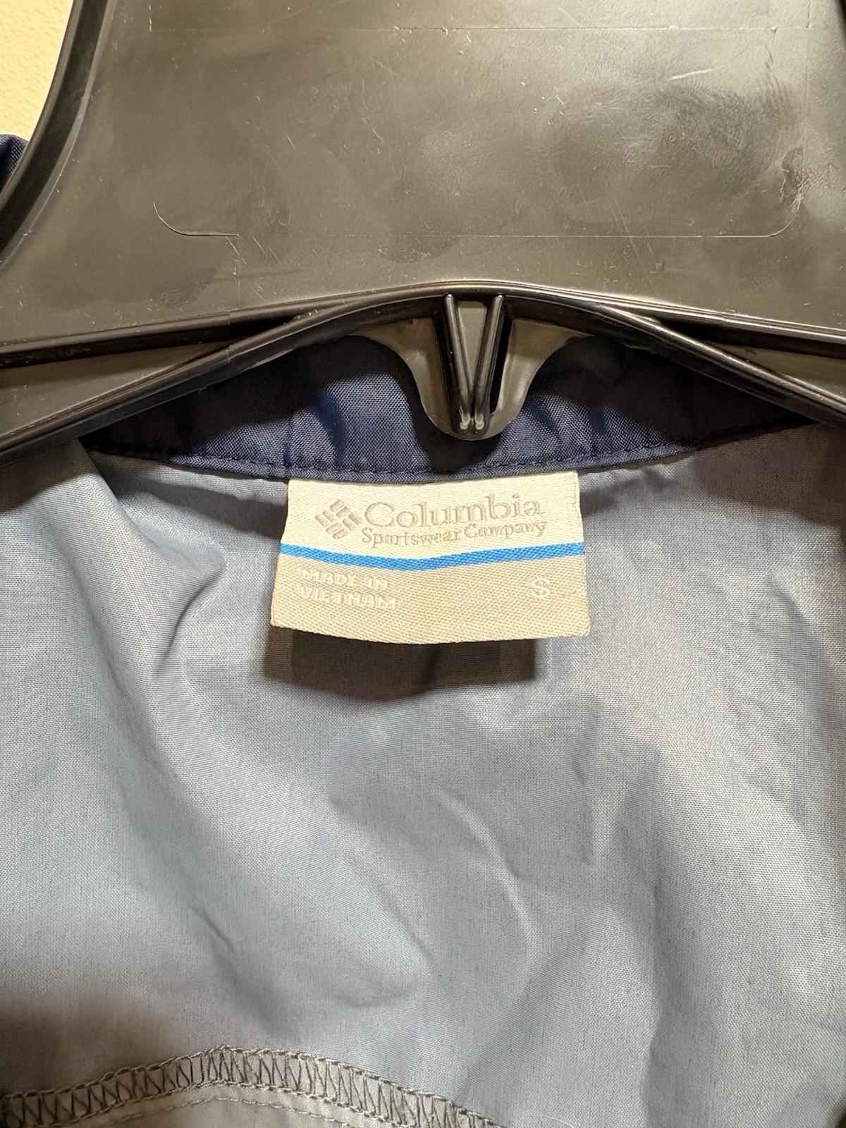 Columbia men Windbreaker Jacket Gray Navy X-LARGE Full Zip Lightweight