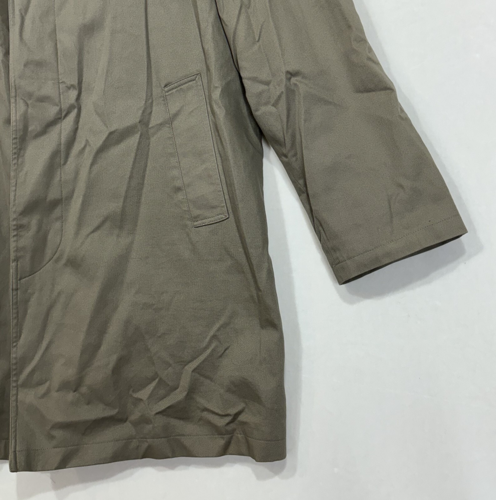 Martino Uomo Moda Overcoat Jacket Mens Size 44L Zip Out Lining Brown Raincoat