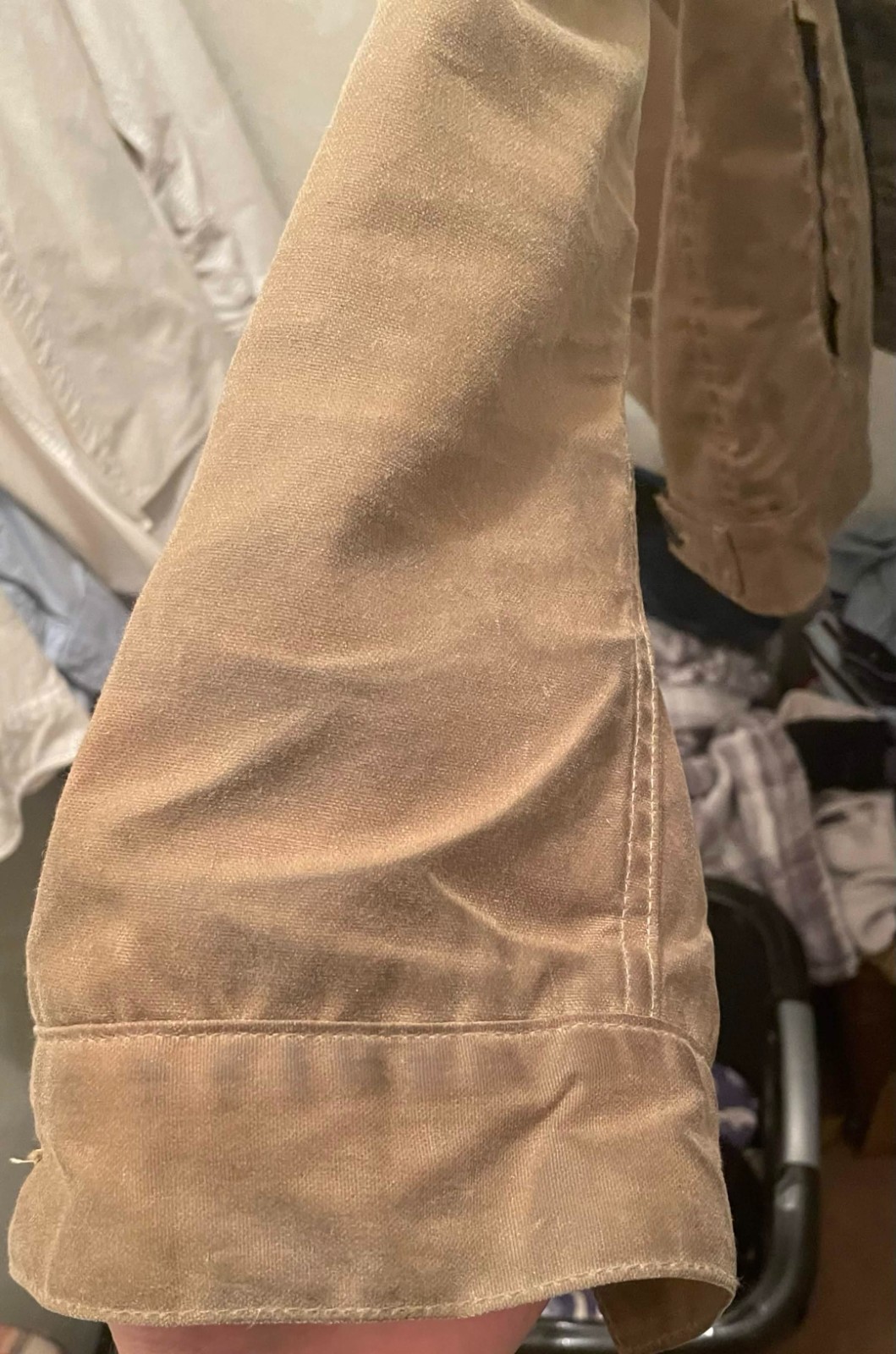 Flint and Tinder Flannel Lined Waxed Trucker Jacket Field Tan – Size Small