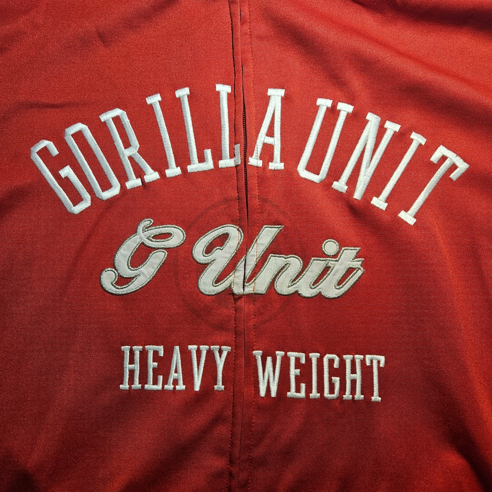 Vintage Red White G Unit Heavyweight Embroidered Full Zip Jacket 2XL Nice
