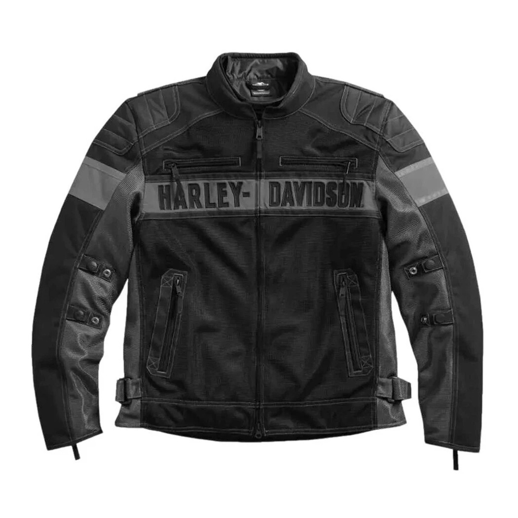 Harley-Davidson Men’s Mesh Textile Motorcycle Jacket Biker Riding Gear Black